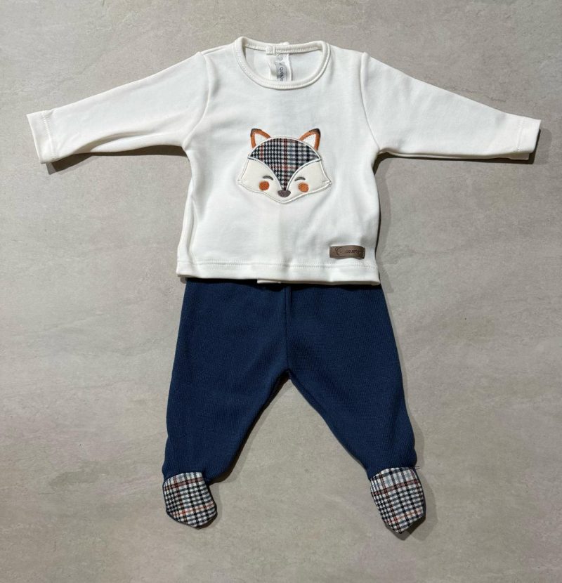Conjunto pantalon con pies y playera zorro Marca Calamaro - Imagen 2
