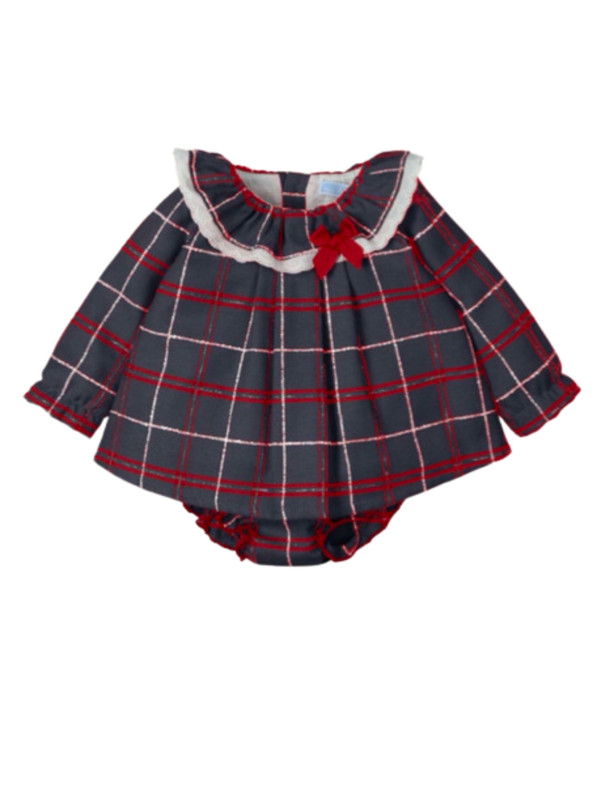 JESUSIN + CALZÓN CUADROS LUX Y TIRA BORDADA LAZO MARCA MAC ILUSIÓN - Imagen 2