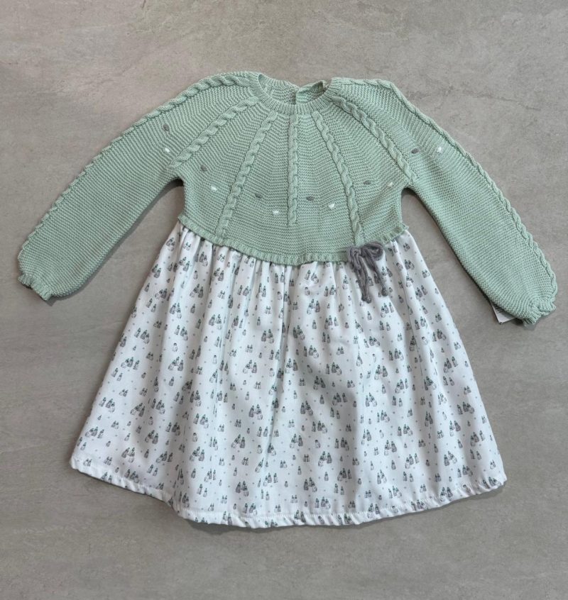 VESTIDO PUNTO TRENZAS Y TEJIDO VIELLA ESTAMPADA PINGUINOS MARCA MAC ILUSIÓN - Imagen 7