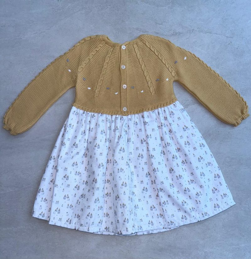 VESTIDO PUNTO TRENZAS Y TEJIDO VIELLA ESTAMPADA PINGUINOS MARCA MAC ILUSIÓN - Imagen 6