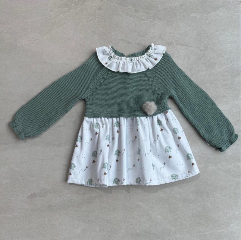 VESTIDO PUNTO TEJIDO ESTAMPADO OSO GLOBITOS MARCA MAC ILUSIÓN - Imagen 2