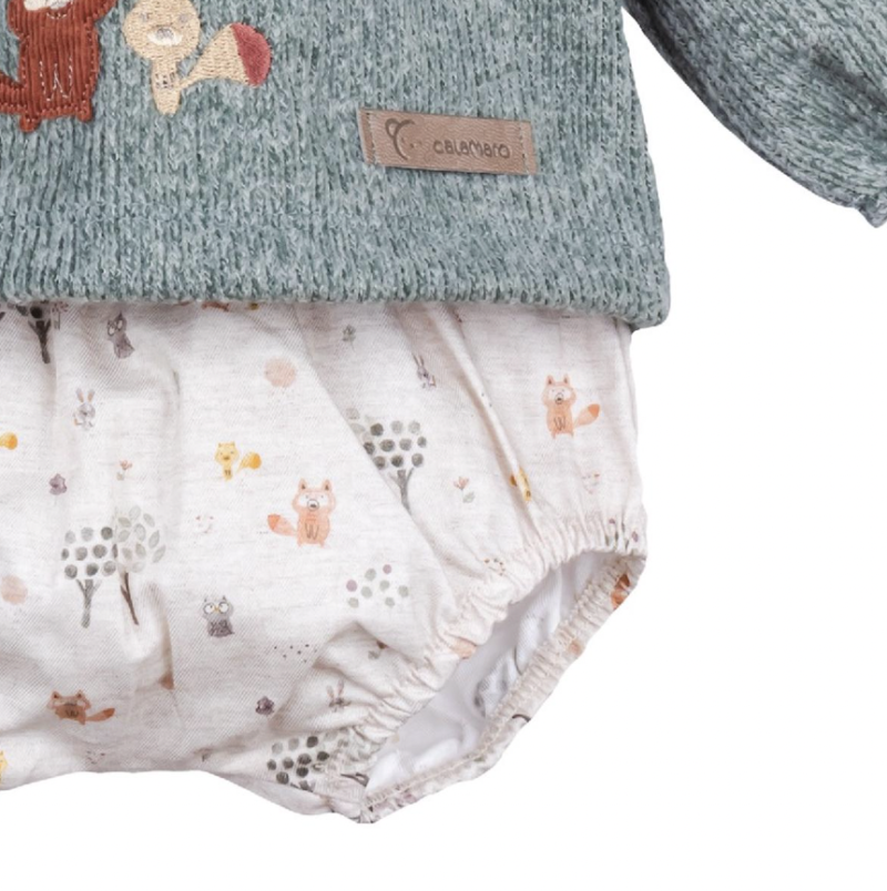 Conjunto jersey con cuello estampado y calzón Marca Calamaro - Imagen 5
