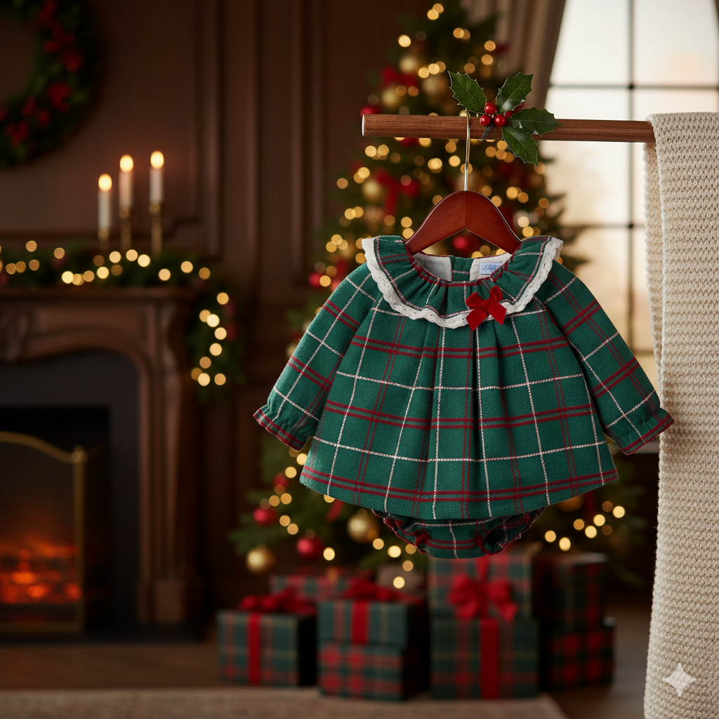 JESUSIN + CALZÓN CUADROS LUX Y TIRA BORDADA LAZO MARCA MAC ILUSIÓN